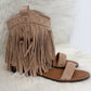 Boho Sandals with Fringes - beige