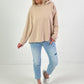 Hoodie mit Plissee-Einsatz Modell "Pleat Motion" - beige