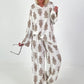 Zweiteiler mit Ornament Print - taupe-creme