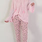 Structured tunic with tie belt and flounced sleeves - pink