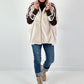 Pelzjacke mit Strickarm Modell "Fluffline" - beige