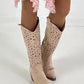 Boots with cut-out - beige
