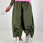 Balloon trousers with gathering seams - khaki