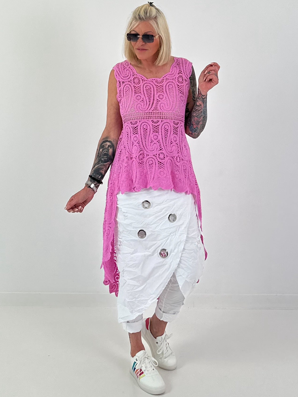 Ibiza Crochet Shirt - Pink