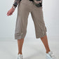 Hose mit Druckknöpfen Details - taupe