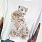 T-Shirt Leopard - white