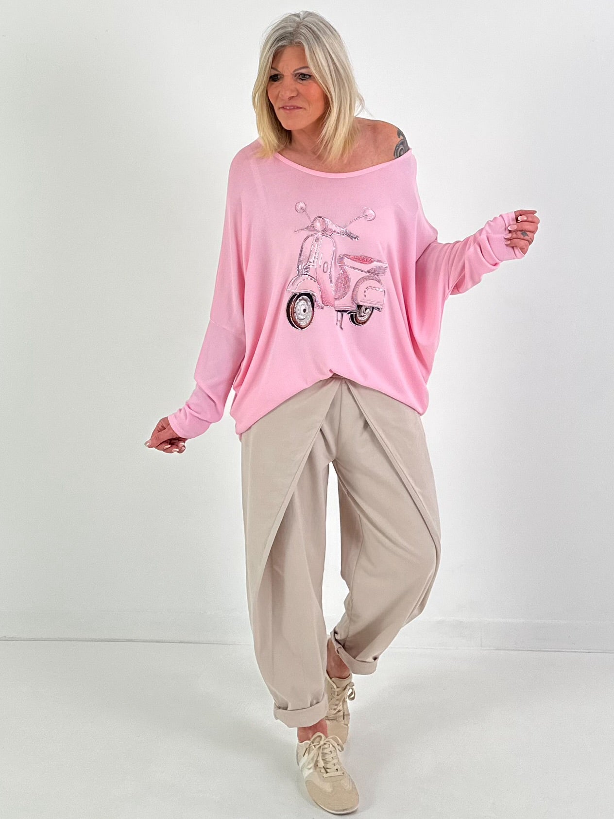 Oversized Pullover Vespa - rosa ( lieferbar ab 30.01.26)