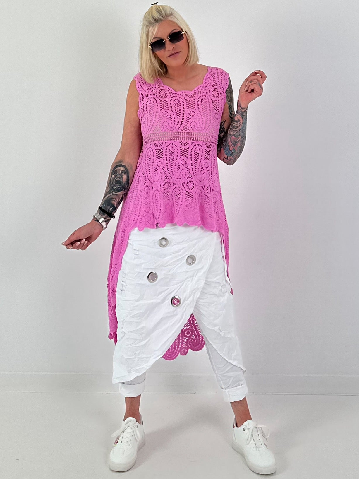 Ibiza Crochet Shirt - Pink