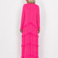 Long dress with fringe and flounces - neon pink (available from 29.05.26)