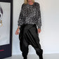 Ballonsweater im All Over Leo-Look - grau-leo-mehrfarbig