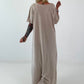 T-Shirt Kleid mit Ösen -beige