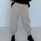 Cord-Pumphose mit Gürtel - beige