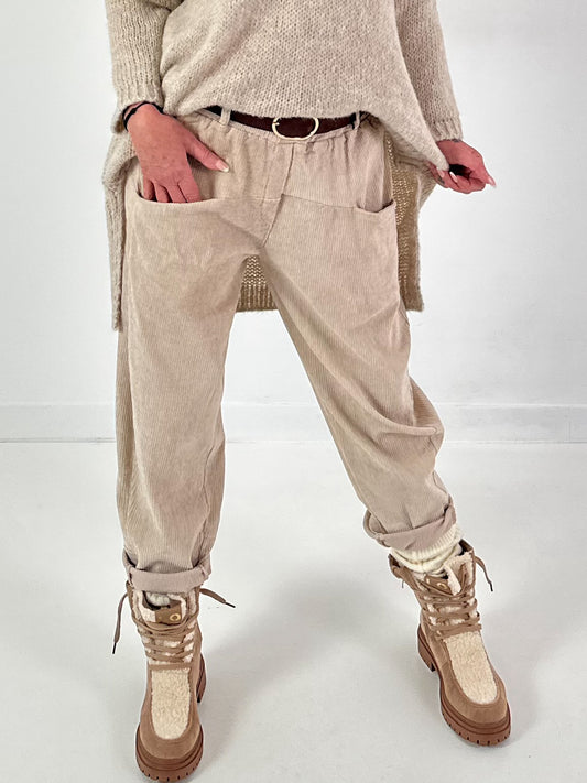 Corduroy trousers model “Casual Comfort” - beige