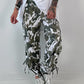 Cargo camouflage broek met smokwerk aan de pijp - kaki-wit