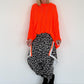 Pullover mit Stulpenärmeln und Zopfmuster - neonorange