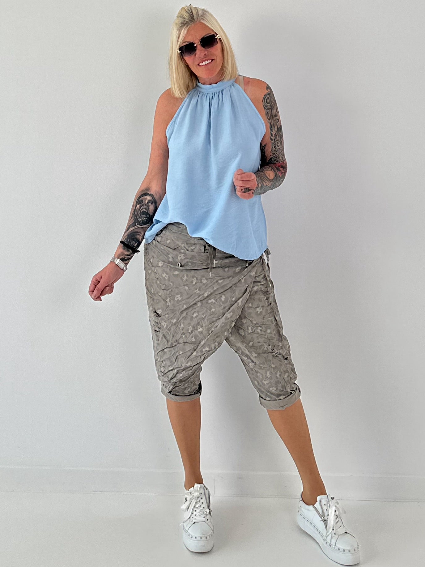 Neckholder Top -hellblau