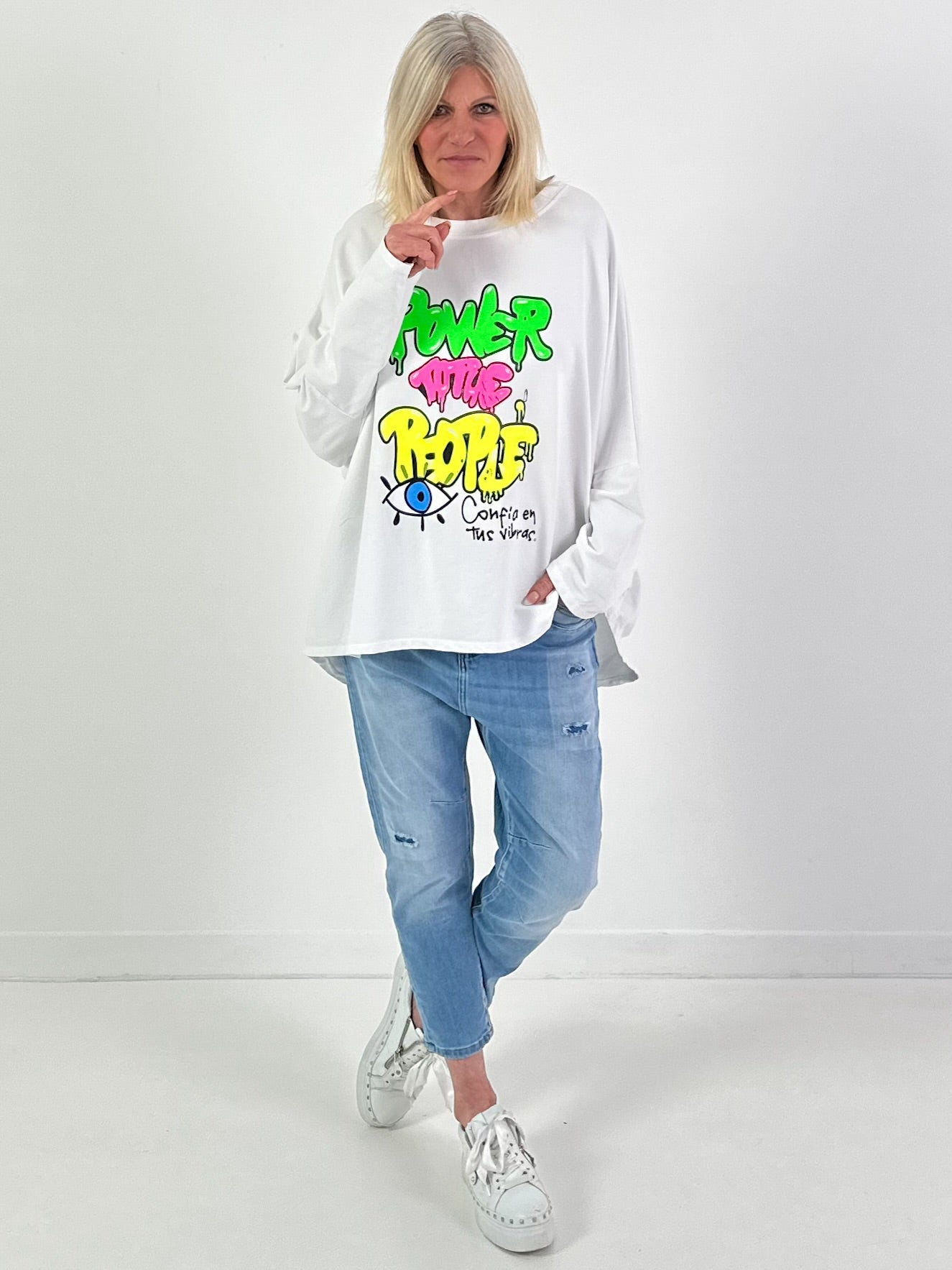 Sweatshirt model "Power" - white