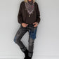 Sweater Peace & Love - mokka