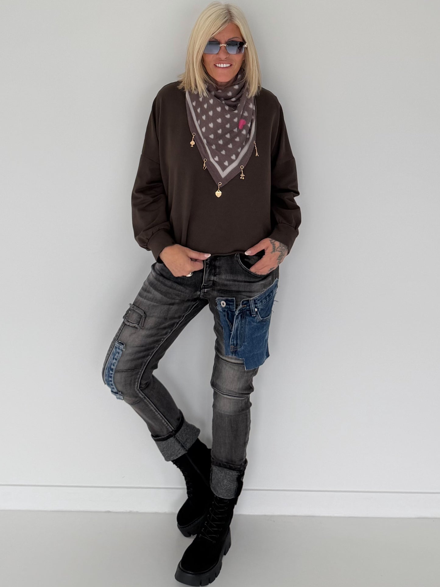 Sweater Peace & Love - mokka