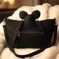 Canvas Tasche mit besonderen Details - denim used black