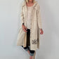 Hooded coat with print - beige