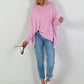 Feinstrick Hoodie - rosa