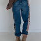 Jogg-Jeans im Used Look Leopard - denim