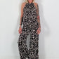 Two-piece set with animal print - brown-beige