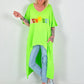 Oversized Long Shirt Sunset - neon green