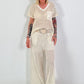 Crochet Top with Lurex - beige