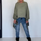 Boxy sweater Smile - olive