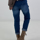 Jeans mit elastischem Bund und Patten - denim