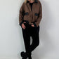 Vintage blouson in leather look - mocha
