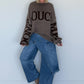 Oversized Strickpullover Dont Touch Me - taupe-mokka