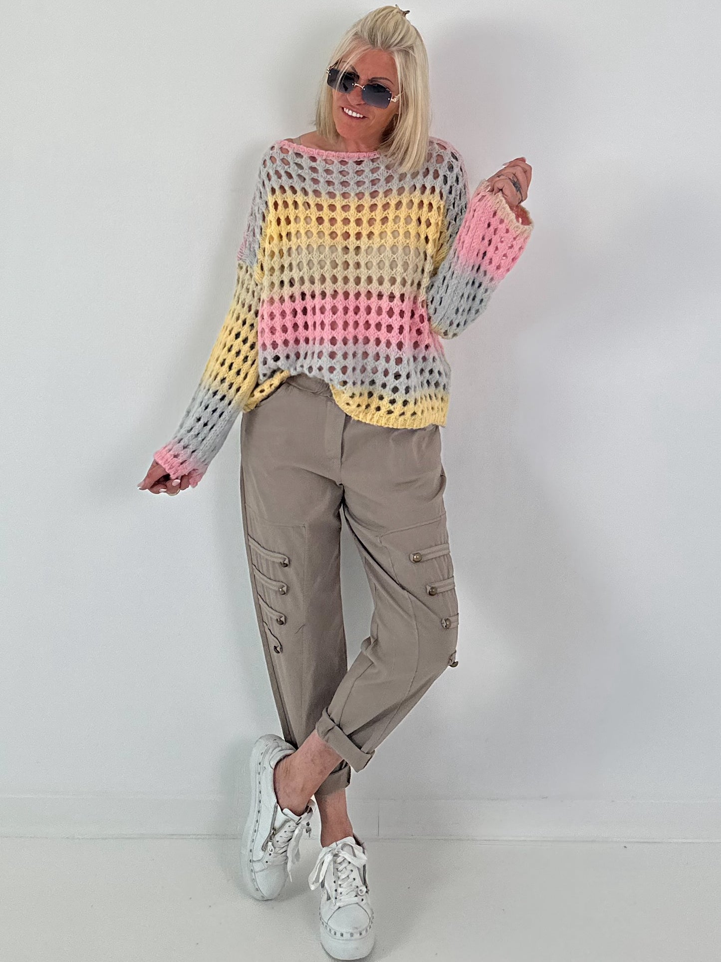 Grobstrickpullover mit Farbverlauf  - mehrfarbig