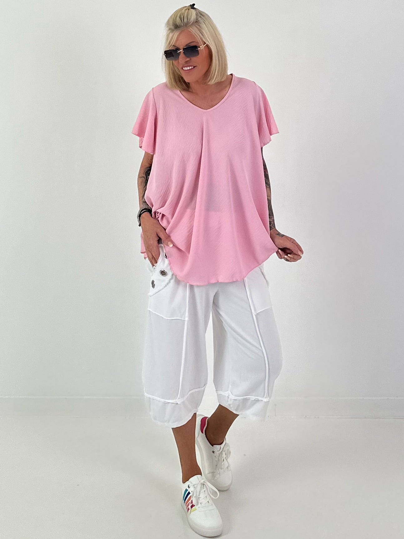 Light Structured T-Shirt - pink