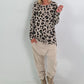 Shirt mit Leo-Print - beige