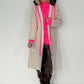 Teddy curl coat with neon accents - beige