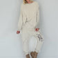 Oversized stone washed shirt - beige