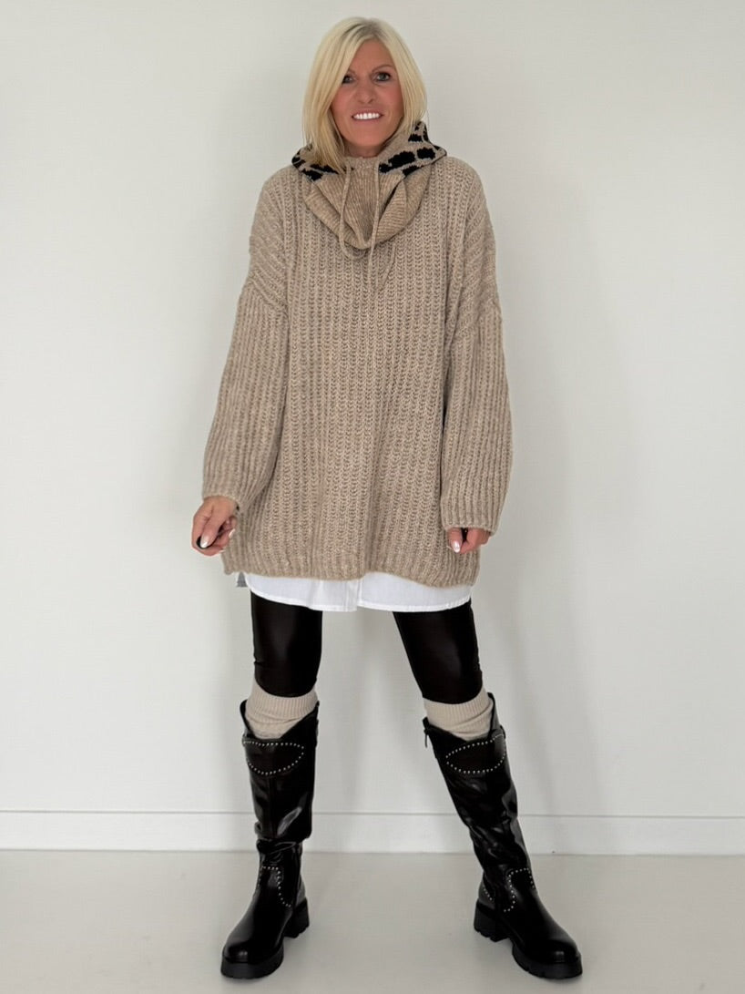 Rippstrickpullover - beige
