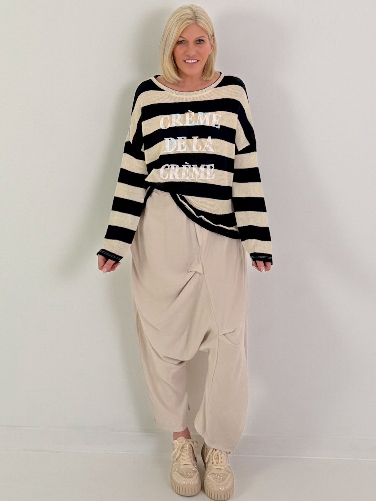 Pullover creme de la Creme - dunkelblau-creme