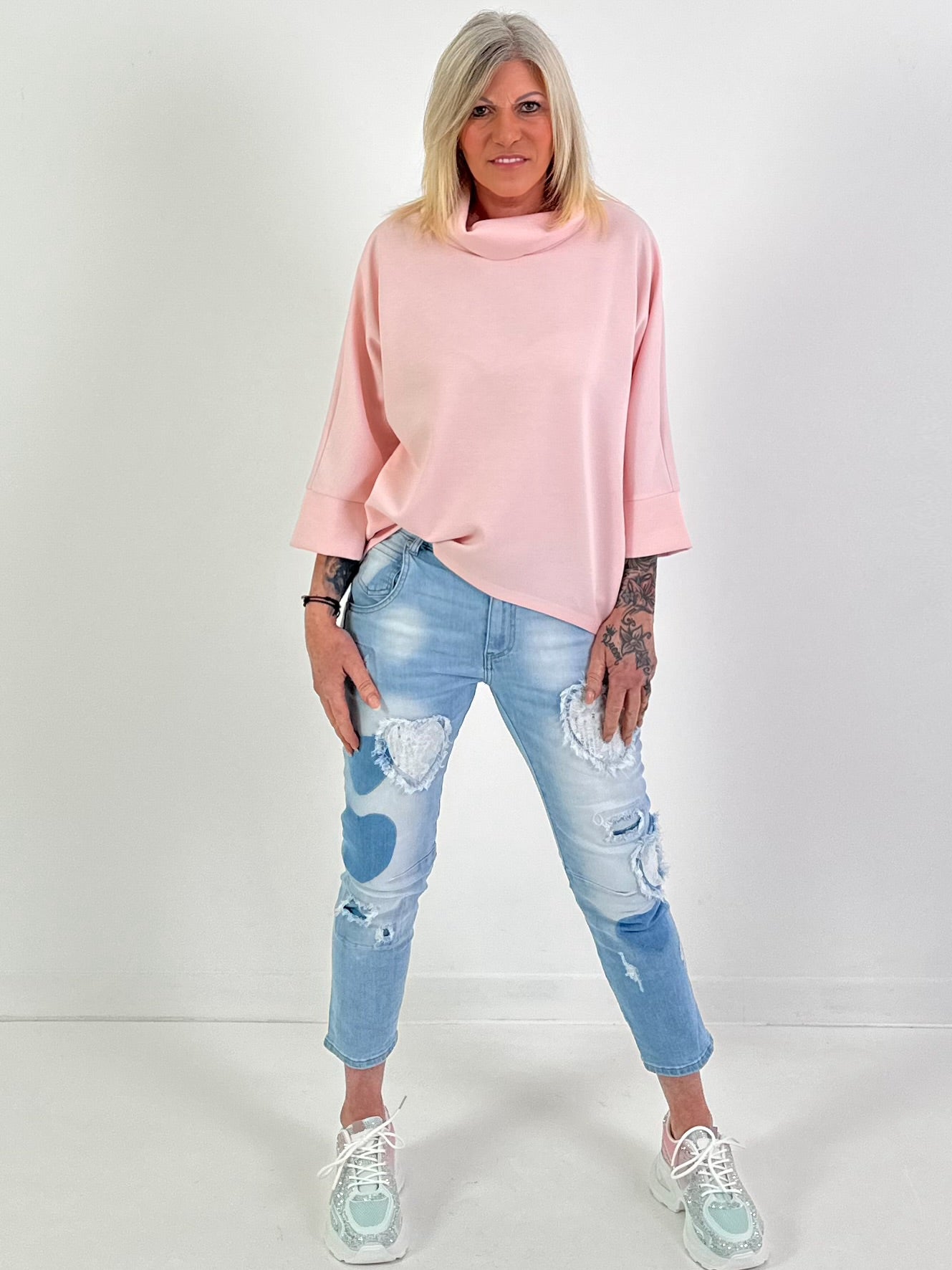 Sweatshirt Modell "Flow Cut" - rosa