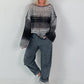 Grobstrickpullover mit Farbverlauf  - anthrazit-mehrfarbig