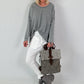 Sweatshirt Baggy mit aufgesetzten Taschen - weiss