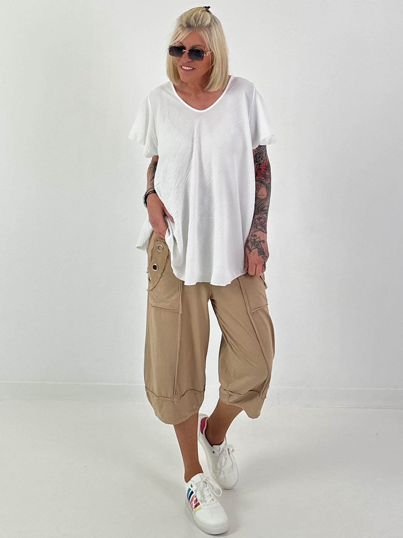 Light structured T-shirt - white