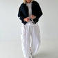Ballon Jacke mit raffiniertem Kragen - dunkelblau