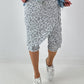 Stylische Hose mit Überwurf im Knit-Look - hellgrau