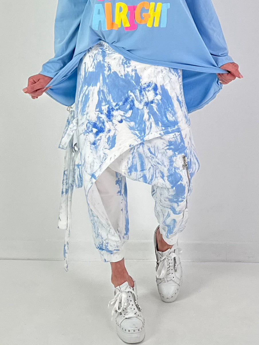 Batik-Baggy Amour - weiss-blau