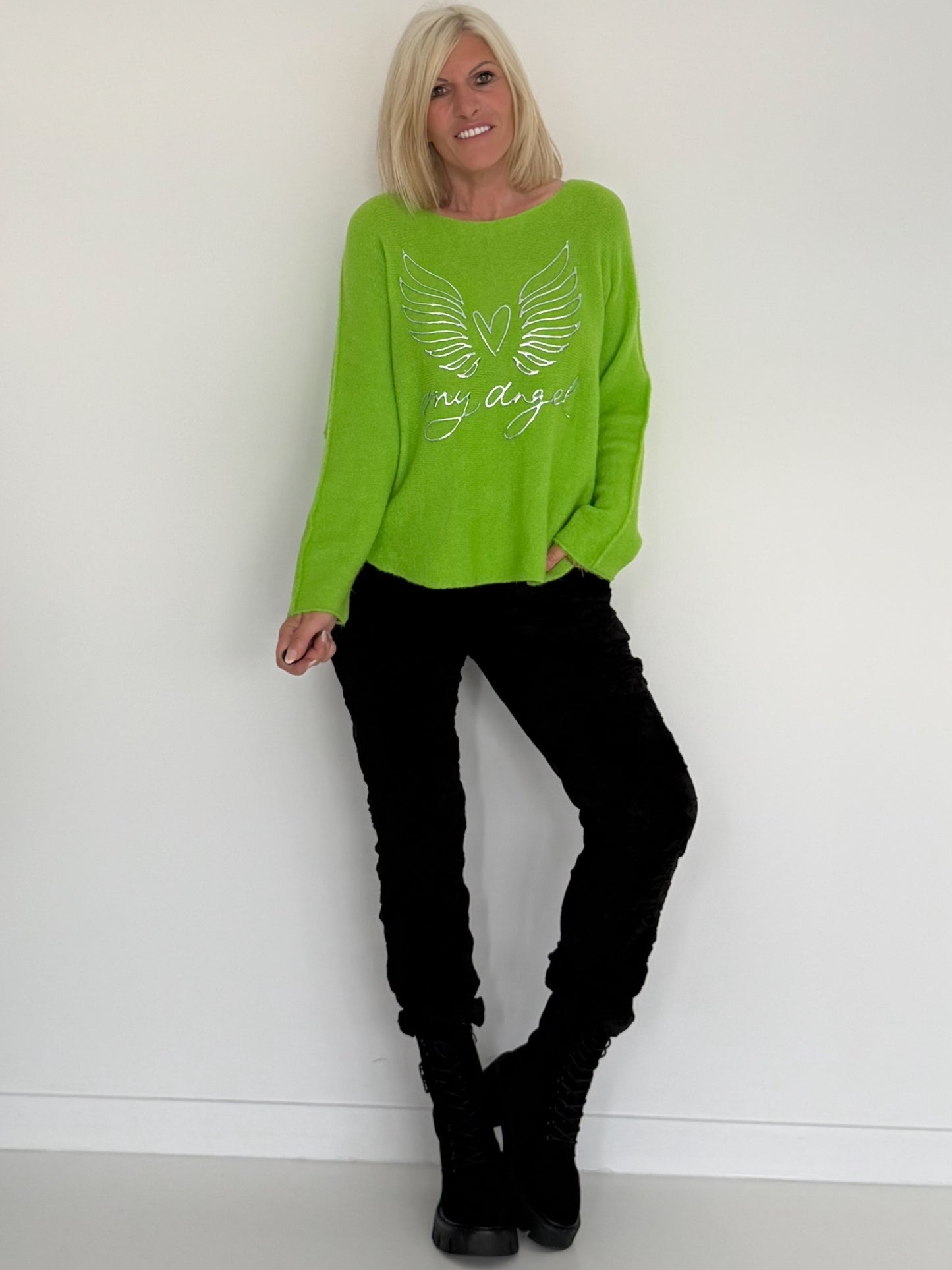 Weicher Pullover My Angel - grün