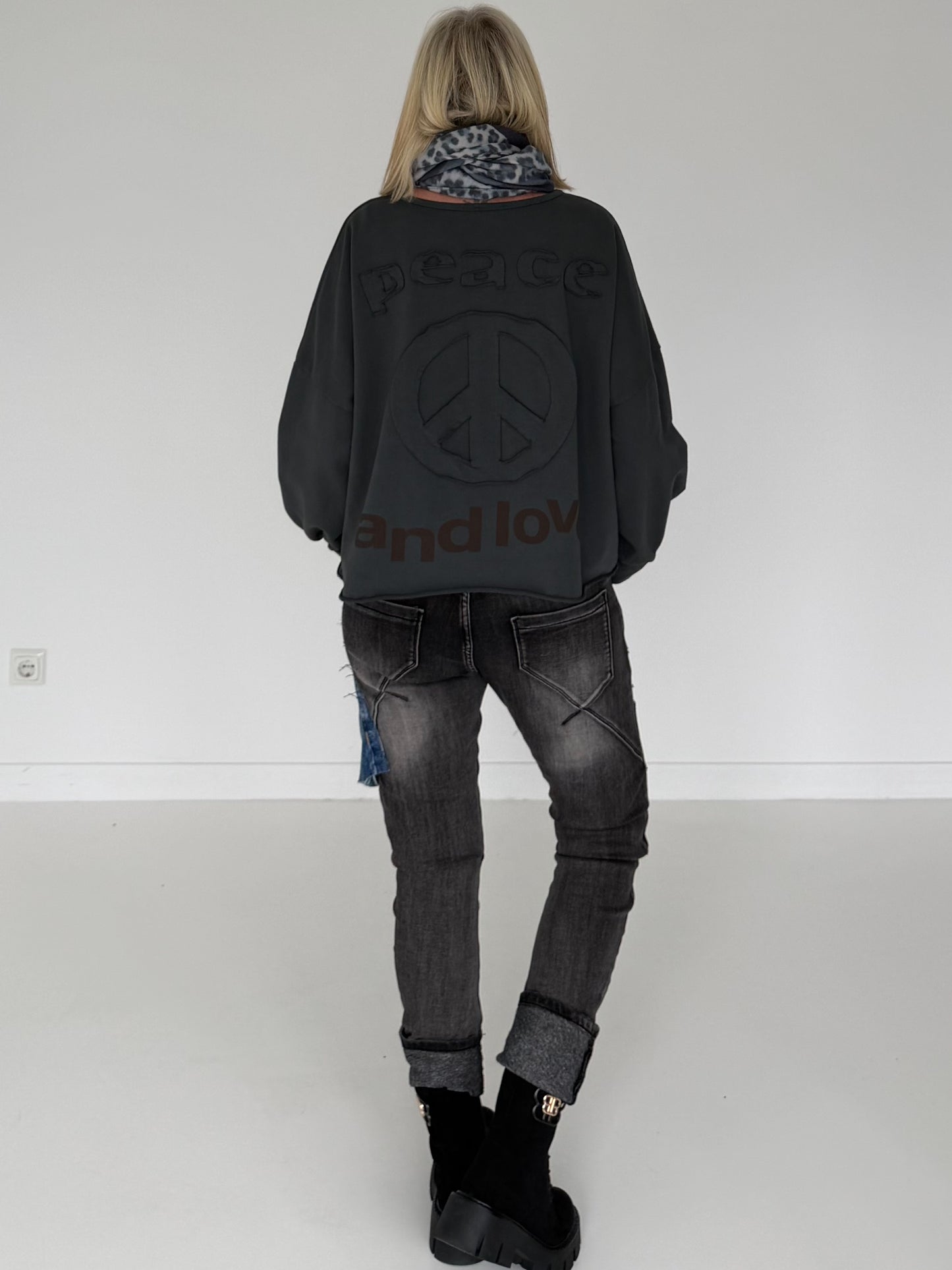 Sweater Peace & Love - anthracite